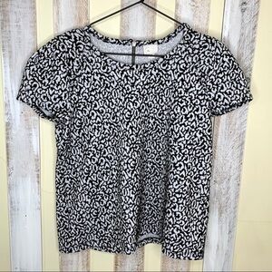 Anthropologie Postcard White Leopard Blouse